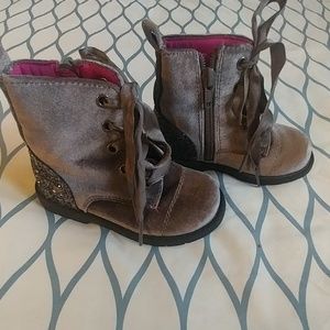 Toddler velvet sparkle boots